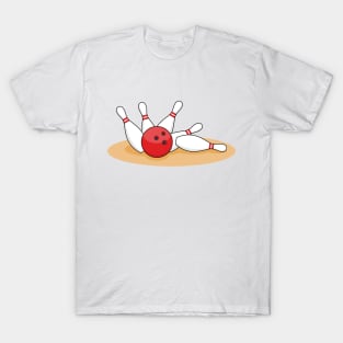Bowling Ball Striking Skittles T-Shirt